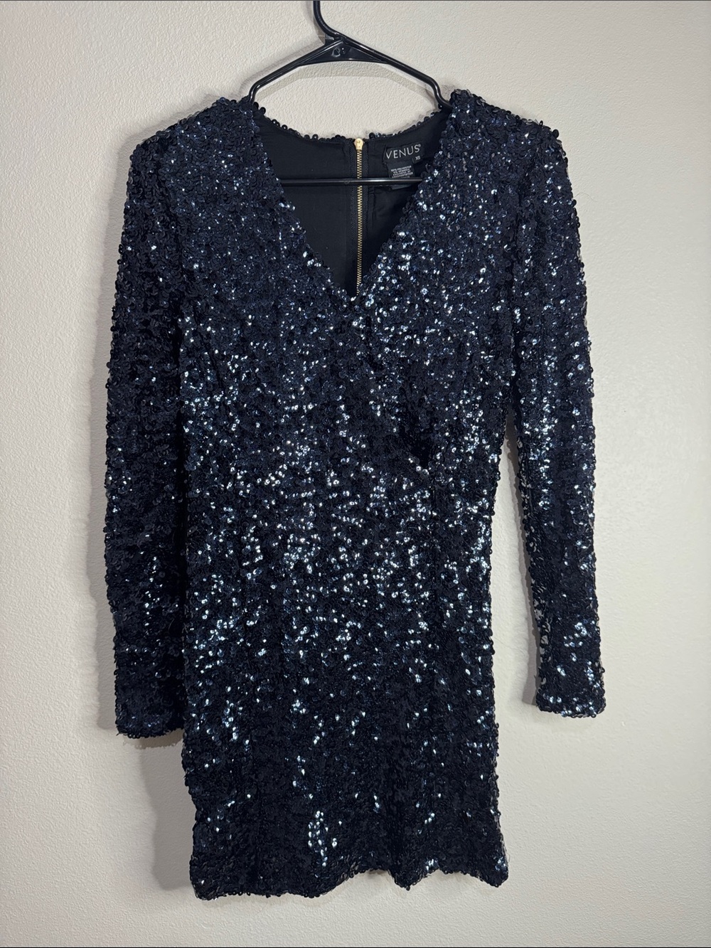 VENUS Sequin Mini Dress in Black XS